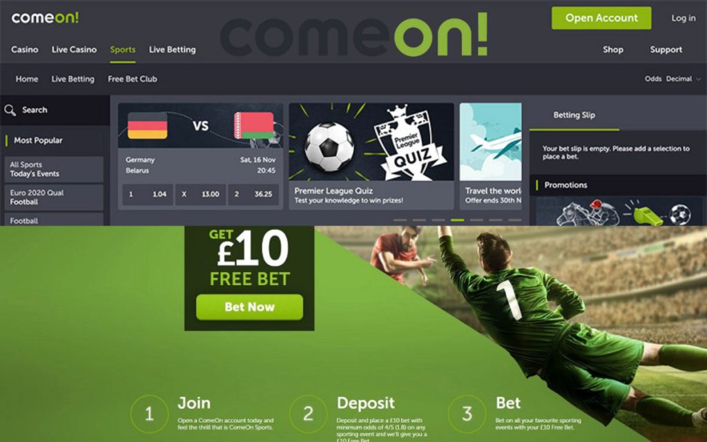 ComeOn Betting platform